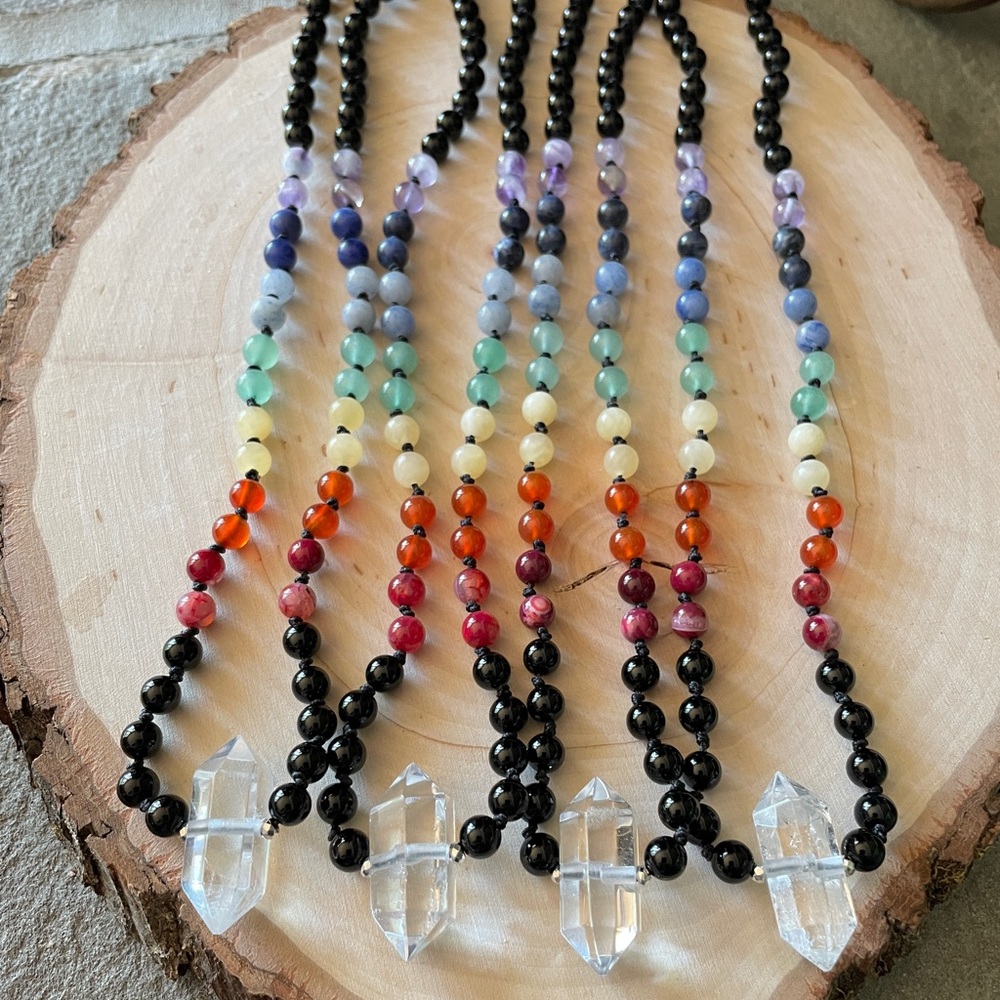 Handmade Rainbow 7 Chakra Choker
Necklace, Unisex Crystal Choker - Picture 3 of 8